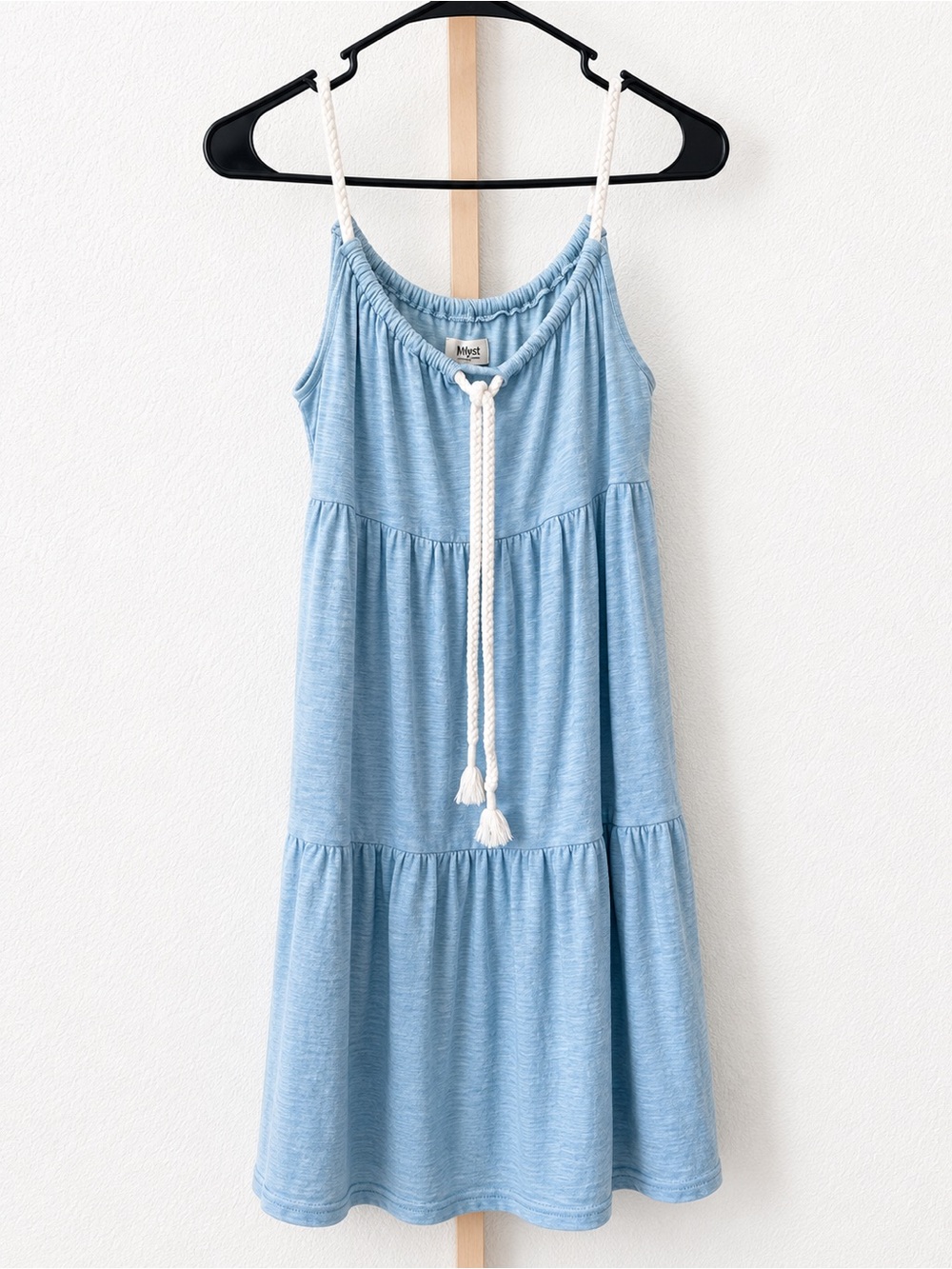 UpWest Light Blue Tiered Sundress with Rope Tie